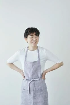 Fog Linen Work Full Apron Grey White Stripes -Fog Linen Work shop 000000000155 05 l