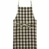 Fog Linen Work Linen Daily Apron Black Natural Checks