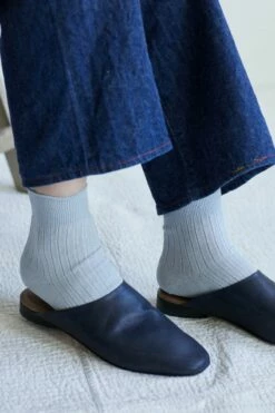 Fog Linen Work shop 11 Fog Linen Work Linen Rib Socks Grey