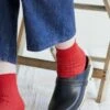 Fog Linen Work Linen Rib Socks Red -Fog Linen Work shop 000000004022 01 l