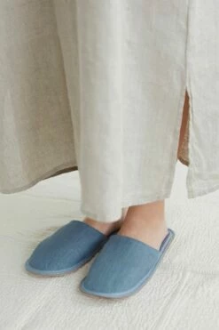 Fog Linen Work shop 33 Fog Linen Work 【new】 Linen Slippers Bluette