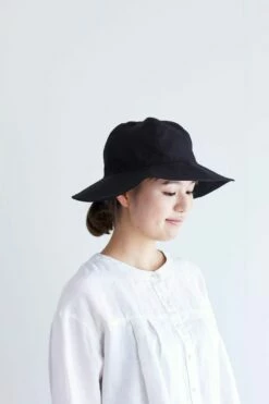 Fog Linen Work Cree Linen Hat Black