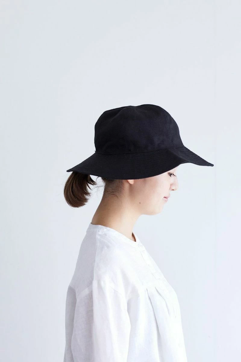 Fog Linen Work Cree Linen Hat Black 4 Fog Linen Work Cree Linen Hat Black - Image 2