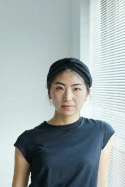 【new】Linen Twised Hair Band Black