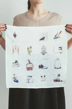 Fog Linen Work Linen Handkerchief Life With Birds