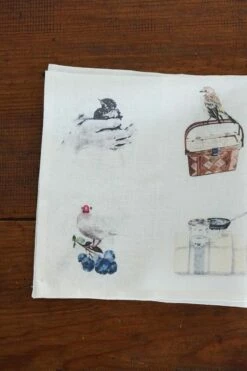 Fog Linen Work Linen Handkerchief Life With Birds -Fog Linen Work shop 000000006261 03 l