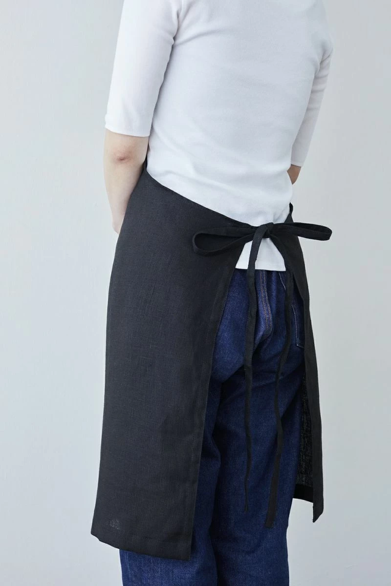 Fog Linen Work 【new】 Linen Daily Apron Black 10 Fog Linen Work 【new】 Linen Daily Apron Black - Image 8
