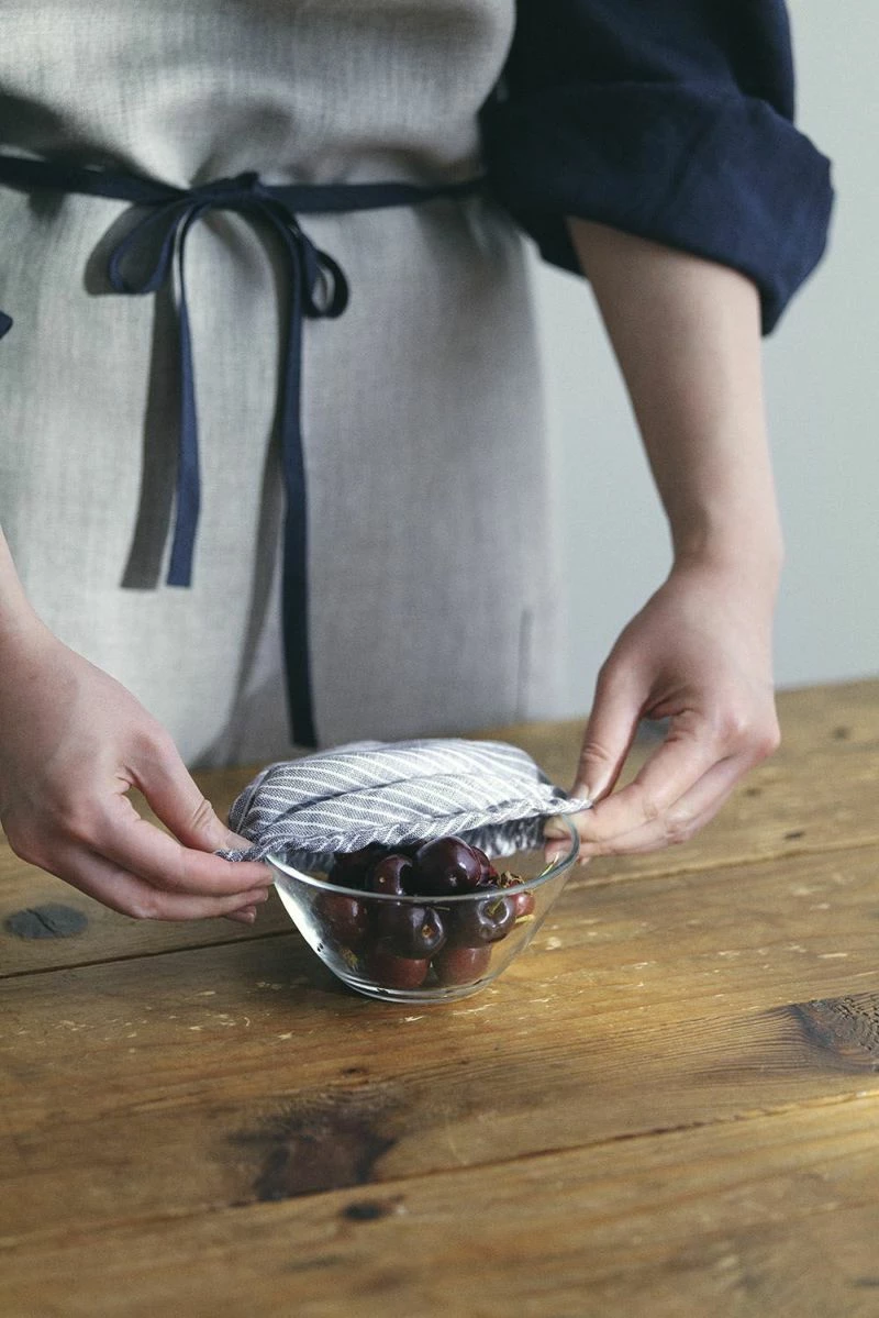 Fog Linen Work 【new】Linen Bowl Covers Sets Of 3 Grey White Stripes 4 Fog Linen Work 【new】Linen Bowl Covers Sets Of 3 Grey White Stripes - Image 2