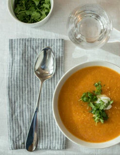 Fog Linen Work Linen Napkin Grey White Stripes -Fog Linen Work shop 126 3