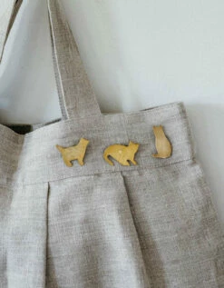 Fog Linen Work Brass Brooch "Cat Oscar" -Fog Linen Work shop 1714 3