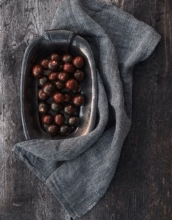 Fog Linen Work Linen Kitchen Cloth Herringbone Black -Fog Linen Work shop 46 3