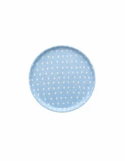 Fog Linen Work Linen Tray Round Egg Blue