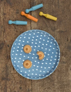 Fog Linen Work Linen Tray Round Egg Blue -Fog Linen Work shop 697 3