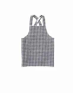 Fog Linen Work Linen Kid Apron Navy White Checks -Fog Linen Work shop BLL723 NAWC 940x 2