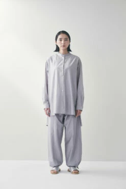 SilkCotton ILA Shirt SILVER -Fog Linen Work shop FJW022 SIL 3