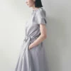 SilkCotton DATTA Dress SILVER -Fog Linen Work shop FJW030 SIL 2