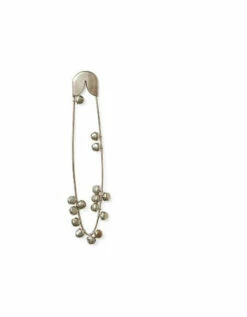 Fog Linen Work Silver Safety Pin With Bells Medium