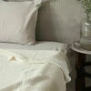 Fog Linen Work Cotton Waffle Blanket Ecru