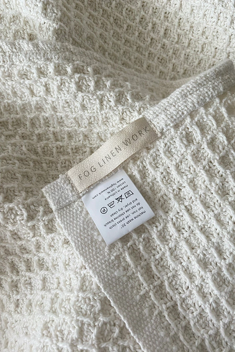 Fog Linen Work Cotton Waffle Blanket Ecru 4 Fog Linen Work Cotton Waffle Blanket Ecru - Image 2