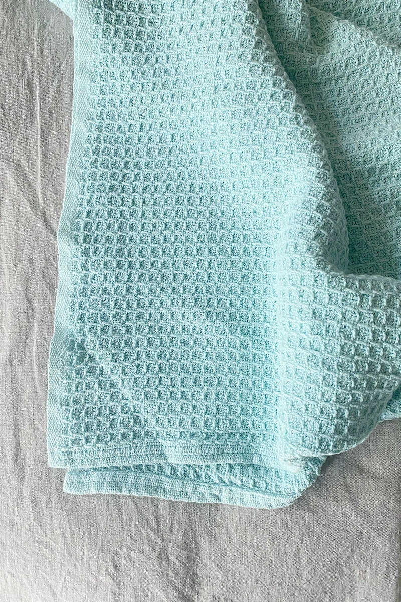 Fog Linen Work Cotton Waffle Blanket Mint 4 Fog Linen Work Cotton Waffle Blanket Mint - Image 2