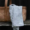 Fog Linen Work Chambray Linen Towel M "Navy White Stripes" -Fog Linen Work shop LHT442 TNAWS m 04 dl
