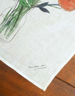 Fog Linen Work Linen Handkerchief Spring Flowers -Fog Linen Work shop LIB125 FL1 m 04 dl