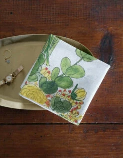 Fog Linen Work Linen Handkerchief Seasonal Flowers