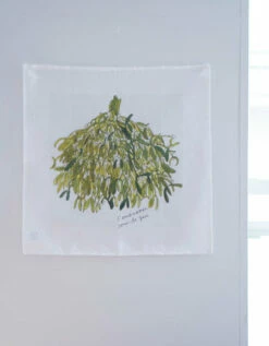Fog Linen Work Linen Handkerchief MISTLETOE