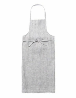Fog Linen Work Full Apron Grey White Stripes