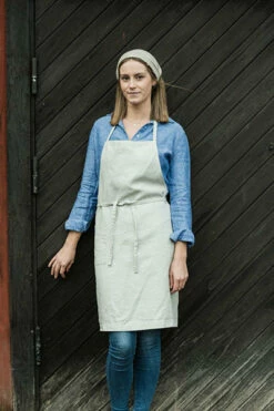 Fog Linen Work Full Apron Natural -Fog Linen Work shop LKA004 N m 05 dl