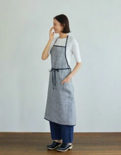 Fog Linen Work Piping Apron Toothhound Checks -Fog Linen Work shop LKA117 BKCHE m 02 dl aad65572 7227 434a 9647 ce3acfb4ae2e
