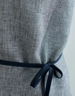 Fog Linen Work Piping Apron Toothhound Checks -Fog Linen Work shop LKA117 BKCHE m 06 dl