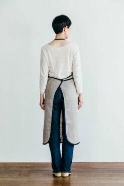 Fog Linen Work Piping Apron Natural -Fog Linen Work shop LKA117 N m 03 dl