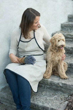 Fog Linen Work Piping Apron Natural -Fog Linen Work shop LKA117 N m 04 dl