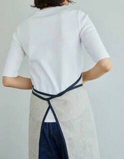 Fog Linen Work Piping Apron Natural -Fog Linen Work shop LKA117 N m 05 dl