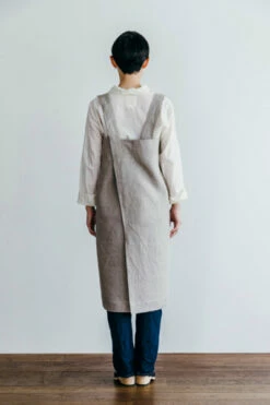 Fog Linen Work Square Cross Apron Natural -Fog Linen Work shop LKA213 N m 03 dl
