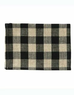 Fog Linen Work Thick Linen Kitchen Cloth Black Natural