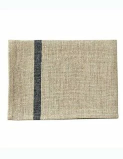 Fog Linen Work Thick Linen Kitchen Cloth Natural Navy Stripe