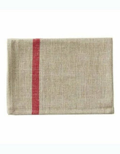 Fog Linen Work Thick Linen Kitchen Cloth Natural Red Stripe