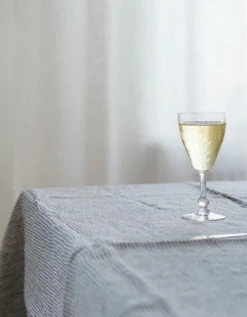 Fog Linen Work Linen Tablecloth Grey White Stripes -Fog Linen Work shop LTT005L GYWS m 02 dl