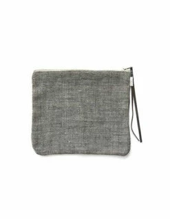 Fog Linen Work Canna Pouch Herringbone Large