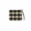 Fog Linen Work Canna Pouch Black Natural Check Medium -Fog Linen Work shop LWP467M BKNC