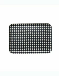 Fog Linen Work Linen Tray M Navy White Checks