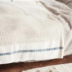 Fog Linen Work Knitted Cotton Blanket -Fog Linen Work shop Senovinis Blanket 2