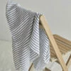 Fog Linen Work Chambray Linen Towel L "Navy White Stripes" -Fog Linen Work shop towel5
